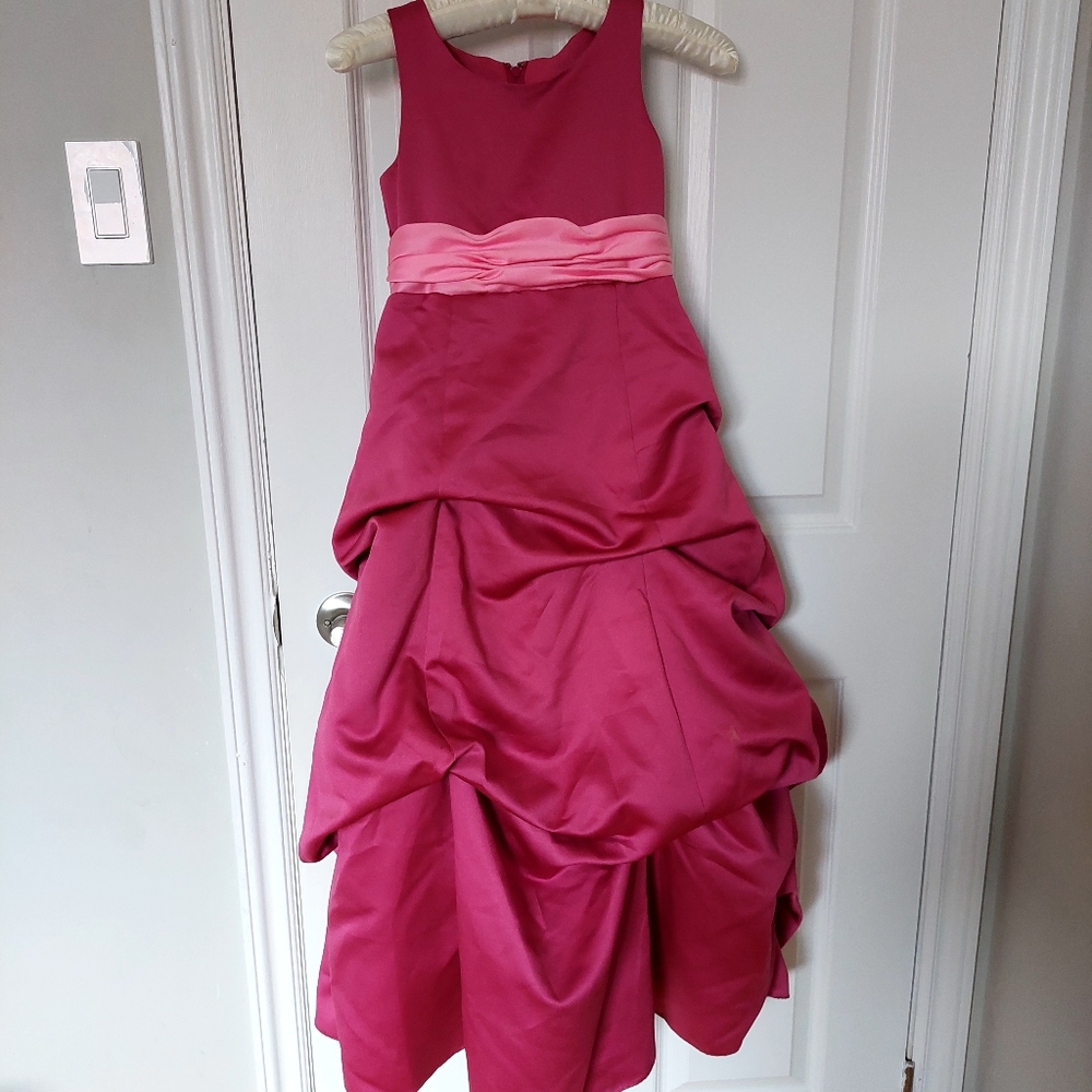 Sweet Beginnings Girls Size 8 Satin Formal Dress Pink 🎀